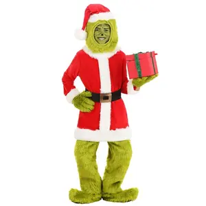 The Grinch Kid's Santa Open Face Costume
