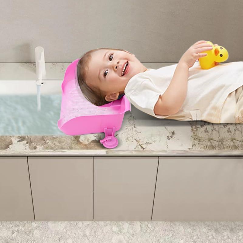 Portable Shampoo Basin for Children,The Elderly,Pregnant Woman,Friends Tear Free Hair Wash at Home(Pink)