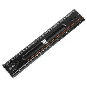 WEN ME812R 12-Inch Measuring Ruler With Hook Stop