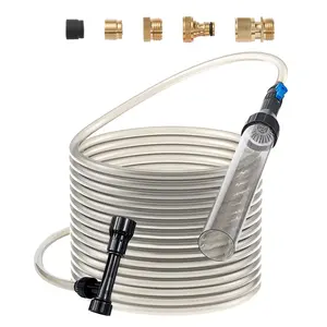 【fathersdaygift】VEVOR Aquarium Vacuum Gravel Cleaner, 30ft PVC Hose Fish Tank Vacuum Gravel Cleaner, Siphon Fish Tank Cleaner Vacuum, 3 Types of Brass Adapters, for Fish Tank Cleaning Gravel & Sand