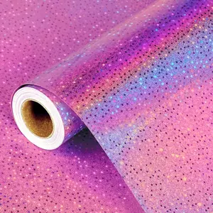 Wrapping Paper Roll, Holographic Metallic Iridescent  Wrapping Paper, Shiny  Stars Foil  Wrap Paper for Birthday Christmas Wedding  Shower Valentine's Day, 17Inch x 33Feet