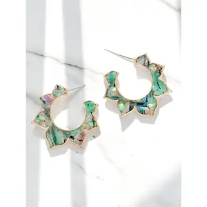 Bauble Sky Abalone Shell Hoop Earrings | Everyday Elegance & Special Occasions | Add to Cart Buy Now | Natural Charm & Modern Design