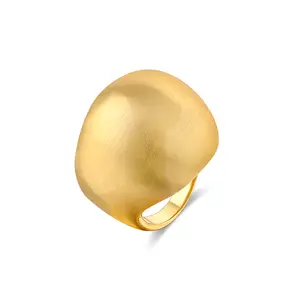 Aprilery Chunky Statement Rings Wide Square Band Dome Cocktail Jewelry for Women Gift Option Modern Stylish Look