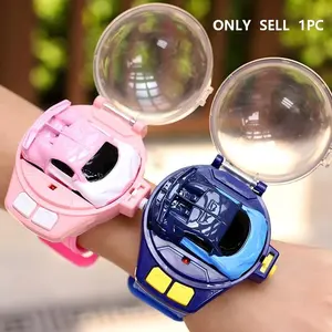 Mini Watch Remote Control Car, Metal Material, Wrist-Worn Design, Rechargeable Lights, Kids Fun Toy, Boy Girl Birthday Gift, Remote Controlled Car