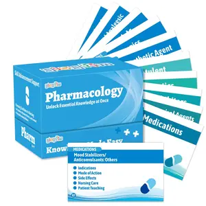 Pharmacology Health Flash Cards Medical Nursing School Essentials Review Exam Flash Cards Double-Sided Professional Study Tool School Supplies & Gifts for Medical Students Test Prep