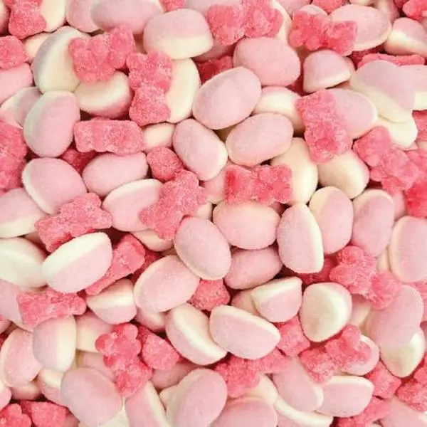 Valentine's Candy Mix 2-Pound Bag | Sour Gummy Bears, Puffy Gummies | Tutti-Frutti and Strawberry Flavors