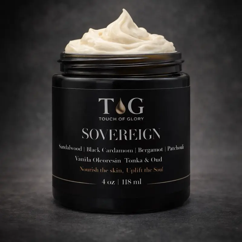 Touch of Glory Sovereign Unisex Body Balm 4 oz 118 ml  with Sandalwood,Black Cardamom ,Bergamot , Vanilla Oleoresin and Patchouli