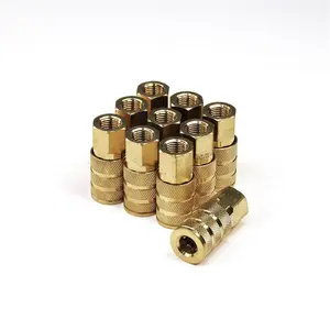 212 MAIN Female NPT 6-Ball ARO Coupler, Brass Construction, 0.25x0.25 in. Female, Pack of 10
