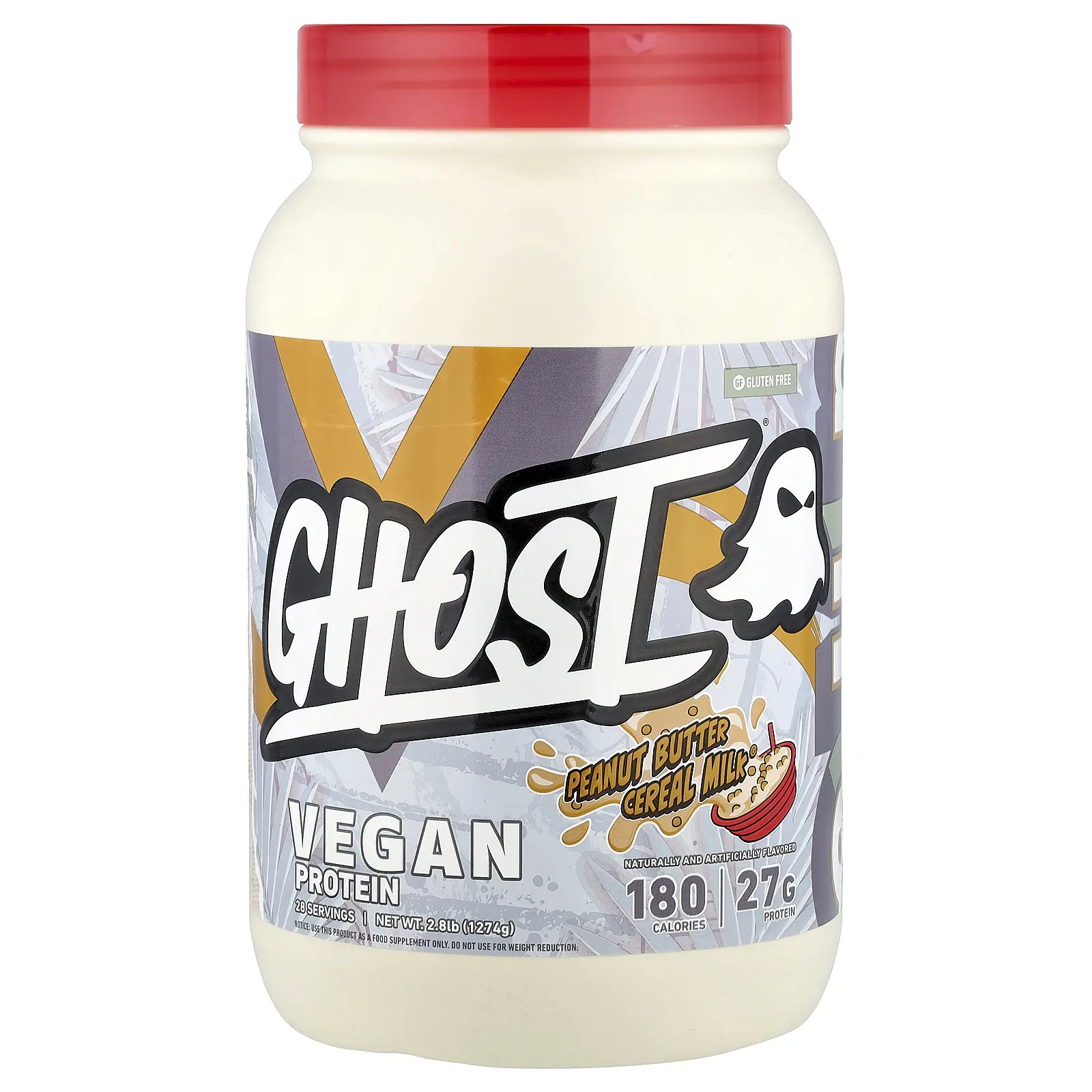 Ghost Vegan Protein, Peanut Butter Cereal Milk®, 2.8 lb (1,274 g)