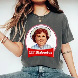 Lil Diabeetus Shirt, Retro Humor Graphic T-shirt, Vintage Parody Shirt, Funny Diabetes Meme Tee, Funny Internet Meme Gift, Graphic Shirt For Men, Women