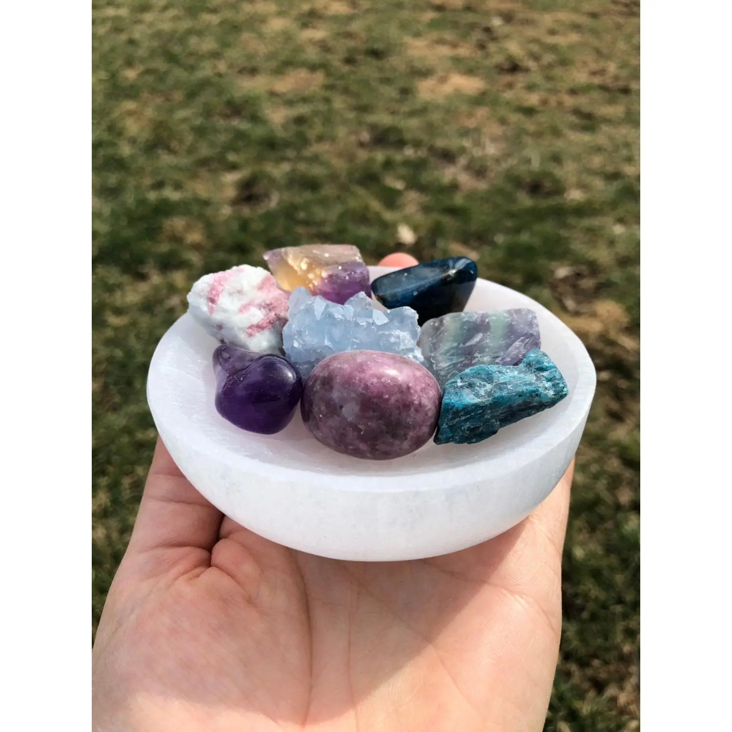 Selenite Bowl - Polished Stone Dish - 2.75"