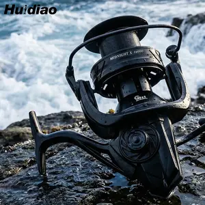 Huidiao Saltwater Surf Fishing Reel 8000–14000 Long Cast Spinning Reel 4.8:1 CNC Aluminum Spool Heavy Duty for Shark Catfish & Striper Fishing Gear