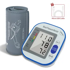 Electronic Blood Pressure Upper Arm MonitorAll-in-One Portable – Large LCD Display, One-Touch Operation 2x99 Reading Memory