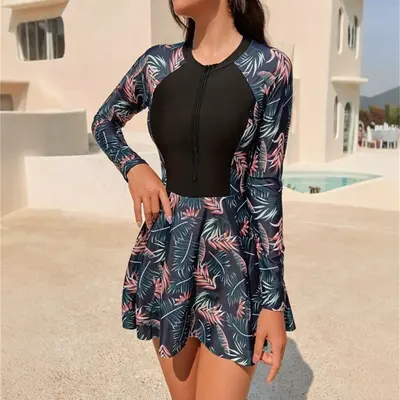 A Long Sleeve Swim Dress - TikTok Shop A Long Sleeve Swim Dress - TikTok Shop