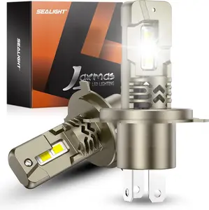SEALIGHT H4/9003 Bulbs, 39000LM Super Bright H4 Driving Bulb, 6500K White 9003 Halogen Raplacement Fog Lights, Canbus Ready Direct Fit, Plug-N-Play, Pack of 2
