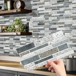 Simulation Marble Splicing Models Tile Wall Stickers, Self-Adhesive Waterproof Wallpaper, Bathroom & Kitchen Wall Decoration