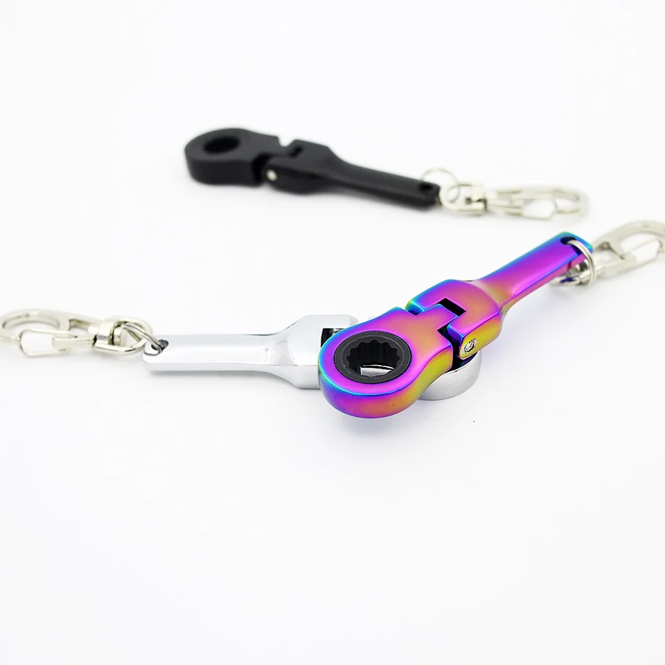 10mm Ratchet Wrench Mini Shaped JDM Metal Racing Keychain Key Chain Ring Keyring