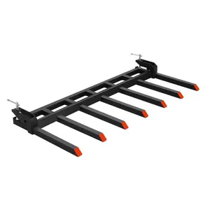 VEVOR 68.5 Clamp on Debris Forks for Buckets, 7 Fork Tines, 4560lbs Load Capacity, Heavy Duty Pallet Forks for Tractor Loader Skid Steer, Bolt on Bucket Attachments for Removing Yard Waste and Debris