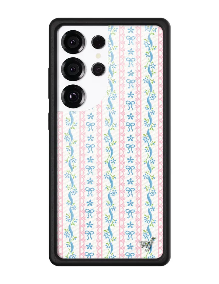 Custom Floral Ribbon & Lace Dollhouse Smartphone Case, Durable Shockproof Cellphone Cover with Screen Protector for Samsung Galaxy Phones