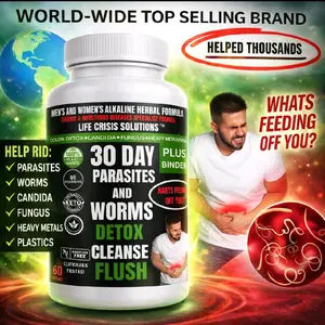 60 CAPSULES 30 DAY PARASITE AND WORM CLEANSE HERBAL CAPSULES = CHRONIC & INFECTIOUS DISEASE SPECIALIST MASTER HERBALIST FORMULA -FUNGUS,CANDIDA,PLASTIC, HEAVY METAL