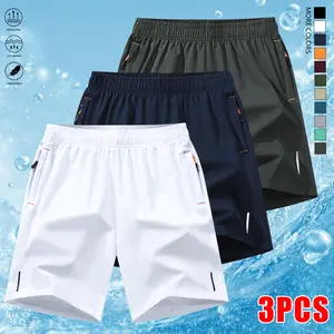 Men’s athletic casual shorts—soft and comfortable, solid color, drawstring and zippered pockets; suitable for outdoor sports, running, fitness, commuting to work; summer menswear, men’s shorts, stylish summer shorts.
