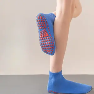 Kids Adults Non-Slip Gripper Socks | Thin Mid-Calf Trampoline Yoga Socks for Playground Toddler Class