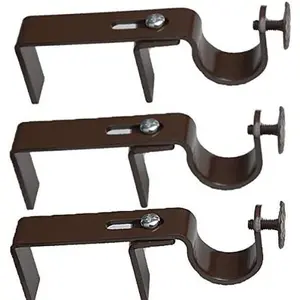 Bracket - No Drill Curtain Rod Bracket Attachment over Blinds (Set of 3)