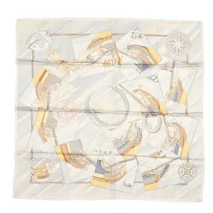 Pre-owned HERMÈS Silk Twill Bag Accessories Silk Face Au Large Scarf 90