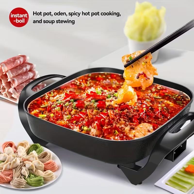 TANLOOK Electric Skillet with Lid, 16"x12"x 5" Scratch Resistant, Easy Pour Spout Dishwasher Safe, Non-stick Electric Skillet with Glass Vented Lid, Adjustable Temperature, Black