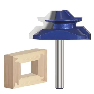 45 Degree Lock Miter Router Bit 1/4" Shank Milling Cutter 3/4" Cutting Height, Easy to Create Lock Miter Joint