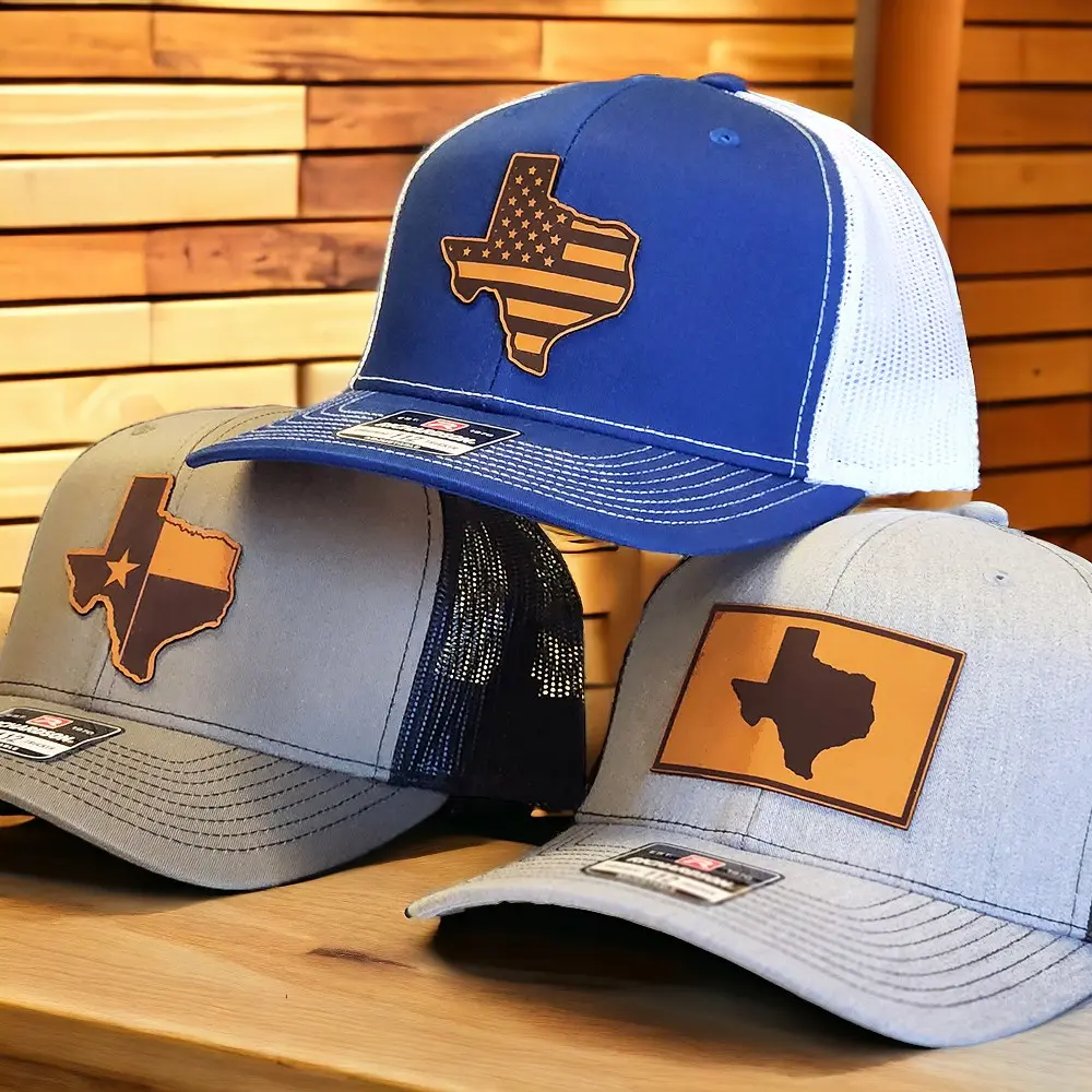 Texas Flag Hat, Custom Leather Patch Hat, Trucker hat, Snapback Hat, Lone Star State, Don't mess with Texas