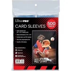 Ultra-Pro PRO Penny Sleeves Clear Card Sleeves for Standard Size Trading Cards 2.5" x 3.5" 500 Count Pack Archival-safe Non-PVC Material