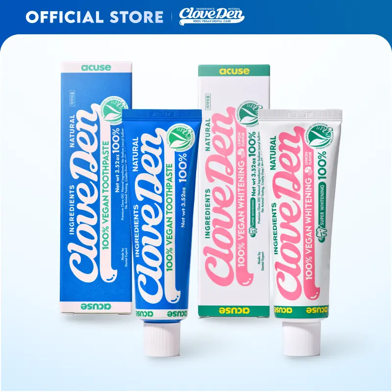 CloveDen Whitening + Daily Gum Care Toothpaste Duo, SLS-Free, Korean Oral Care, 3.52oz, 2 Pack