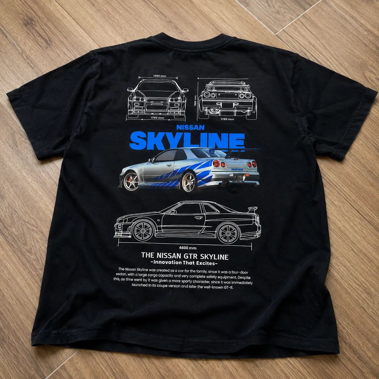 R34 GTR Streetwear Car Graphic Tee
