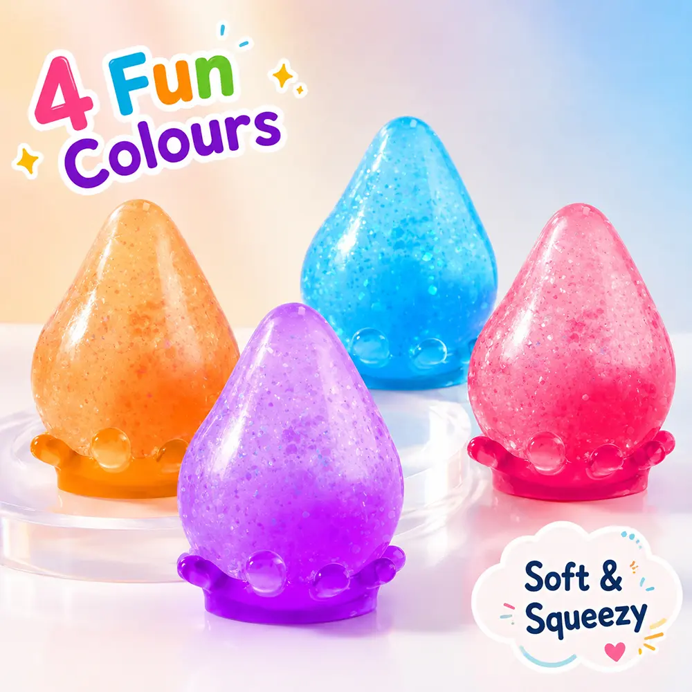 Dream Drop Squishy Toy – Glitter Teardrop Squeeze Fidget Toy, Soft Sensory Stress Relief Gift for Kids