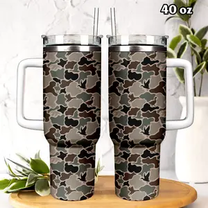 Duck Hunting Camouflage Tumbler 40oz, Waterfowl Hunter Drinkware For Men Women, Car Cup Portable, Outdoor Adventure Cup Hunting Season Gift | 060426.R3061.ID00