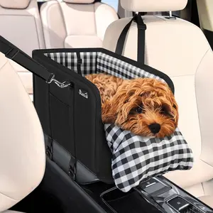 Console   Seat - Portable Dogs Armrest Booster Seat for Small , Anti-Collapse Pet  Seat with Soft Cushion Safety Belt, Support Pet Up to 11lbs (Black)