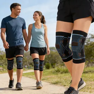 1 Pair Knee Braces for Knee Pain Relief, Knee Compression Sleeves for Men & Women, Ideal for Running, Weightlifting, Workout Knee Support, Sports Knee Sleeve