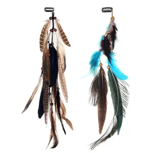 2 hair clip in extensions for women coste nival party dress handmade bohemian pie b mixed peacock pheasant tails clips black brown