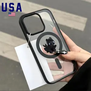 Toothless Black Dragon Aesthetic Design Pattern Casing For iphone 16 15 14 13 12 11 XS Plus Pro Max[Compatible withMagSafel] Magnetic transparent Soft Silicon TPU Drop Protection Shockproof Protector Vintage unique Fashion Trend Anti-scratch Stylish Cover