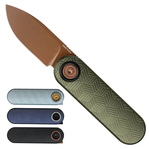 Vosteed Corgi V Small Pocket Knife for Men Women Gifts, 2.36" 14C28N Blade EDC Folding Knife, Patented Vanchor Lock Gentleman's Pocket Knives, Aluminum Handle