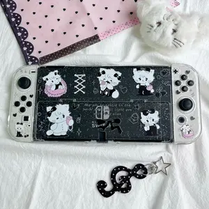 Oled Protective Case, Transparent Glitter, Hard Body Soft Handle, Cute Bow Design, Anti-Drop, Perfect Gift, Essential for Girls