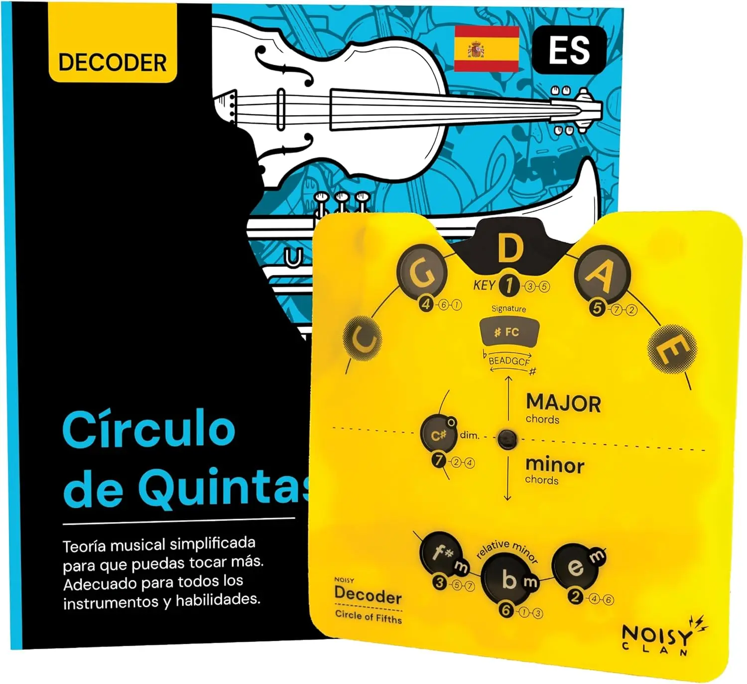 Círculo de Quintas Decoder - Circle of Fifths Wheel & Spanish Music Theory Book – Chord, Key & Progression Reference for Musicians  [BOOK IN SPANISH]