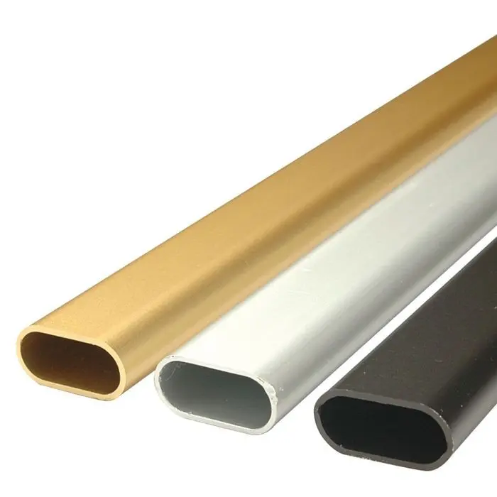 Modern Aluminum Closet Rod Kit – Seamless Oval  Design with End Supports