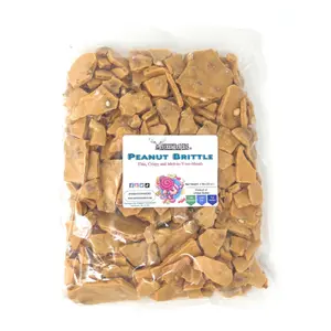 Peanut Brittle 2 lbs Original Oyster Cracker Slow Baked for Crunchy Texture Jumbo Size Protein Snack Made in USA