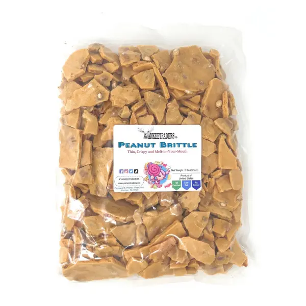 Peanut Brittle 2 lbs Original Oyster Cracker Slow Baked for Crunchy Texture Jumbo Size Protein Snack Made in USA