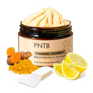 Turmeric Vitamin C Clay Mask Skin Care，Deep Cleansing Pores, Skin Care Turmeric Clay Mask for Dark Spots, Dull Skin, Hydrating, 4.23Oz