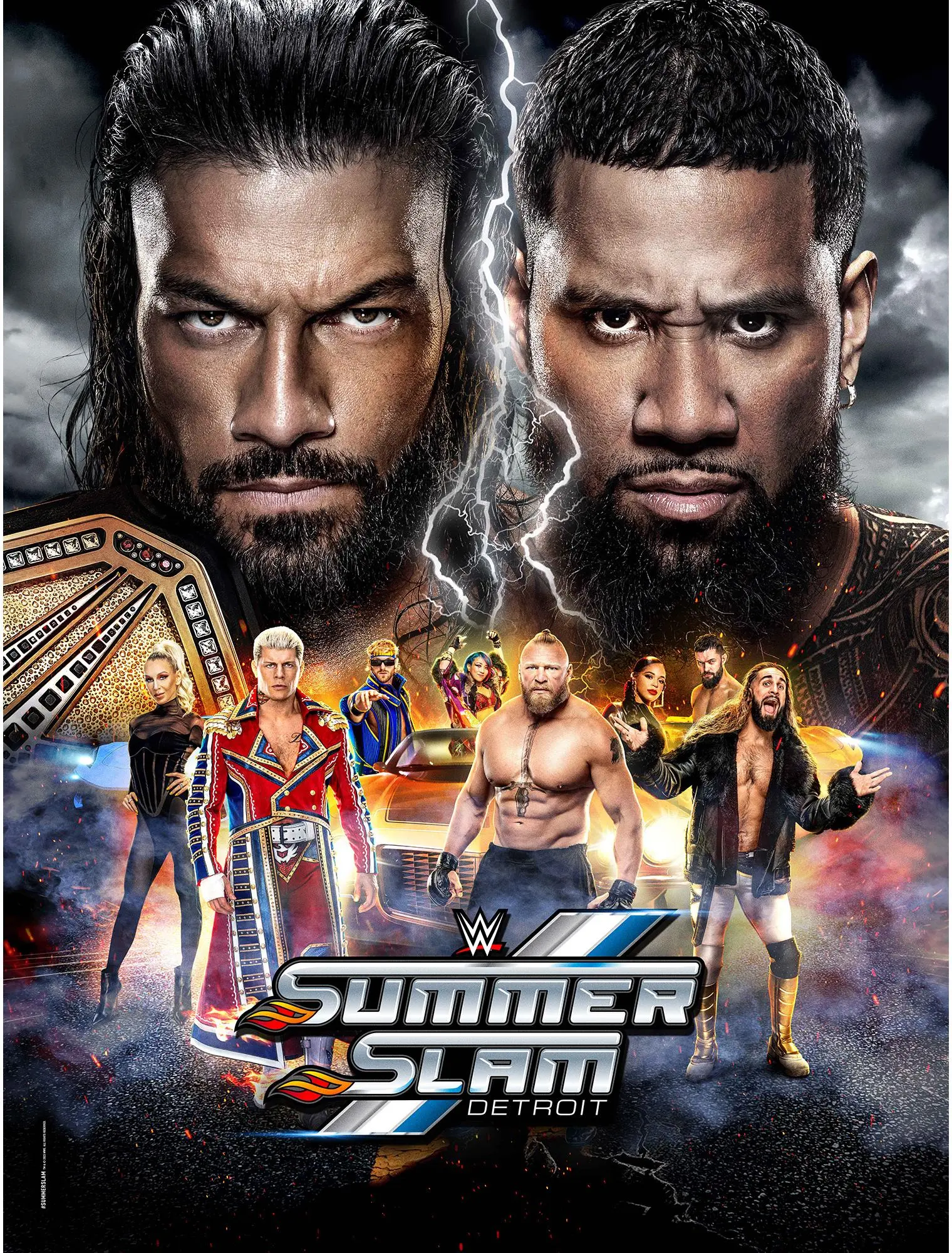 2023 WWE SummerSlam 18" x 24" Event Poster Art Photograph - Fanatics Authentic Certified - Wrestling Memorabilia