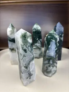 Wholesale Lot 5 lbs Natural Moss Agate Obelisk Tower Point Crystal Healing