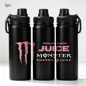 1pc 20oz Stainless Steel Insulated Water Bottle, Multi-Colored Monster Logo, High-Value Sports Water Bottle with Handle, Suitable for Outdoor and Indoor Fitness, Personalized Gift for Birthdays/Holidays